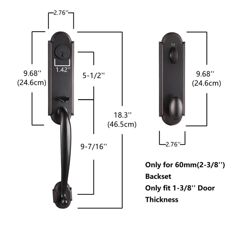 NEWBANG Brass Entry Double Door Handle Set Aged Bronze Finished,The Best Material For Door Lock